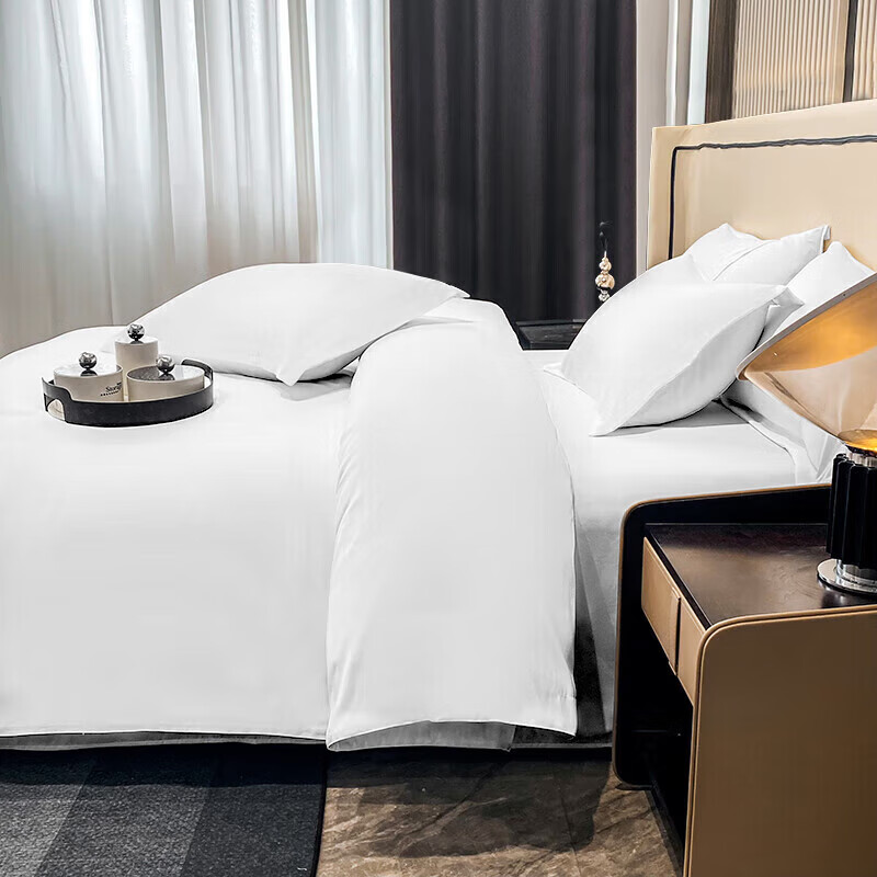 Ziiu Zhangyu Pure White Four-Piece Bedding Set, Hotel And Guesthouse Bed Sheet A...