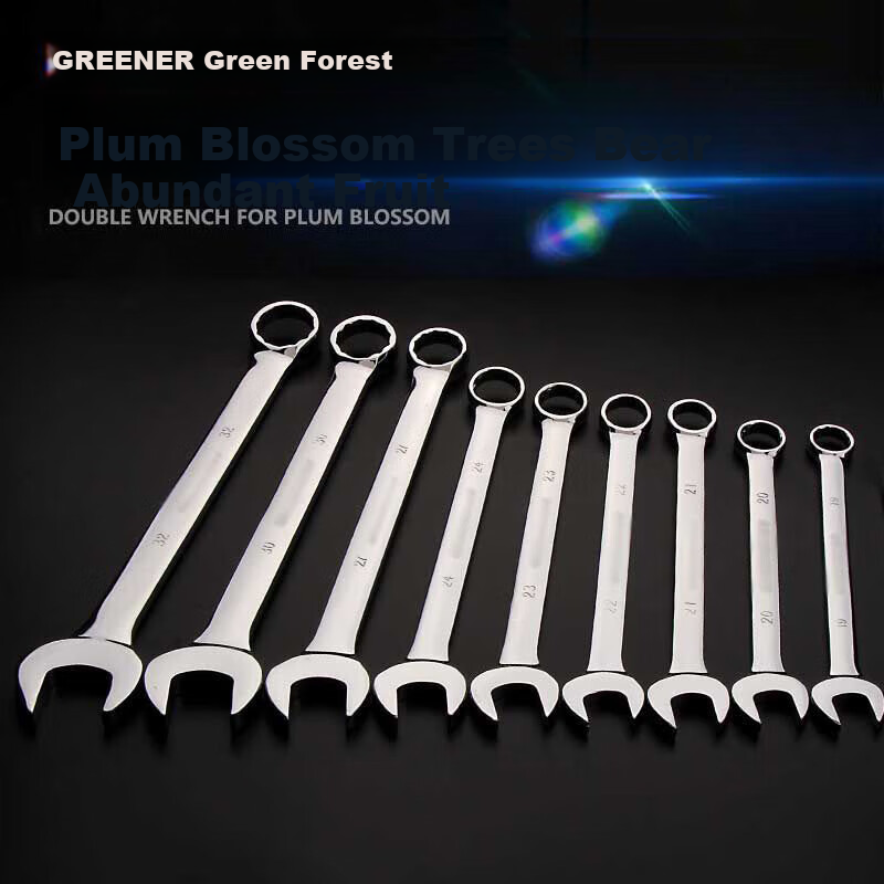 Greener Open-End Plum Wrench Set, 6-32mm, 23 Pieces, Dual-Use Wrench for Home An...