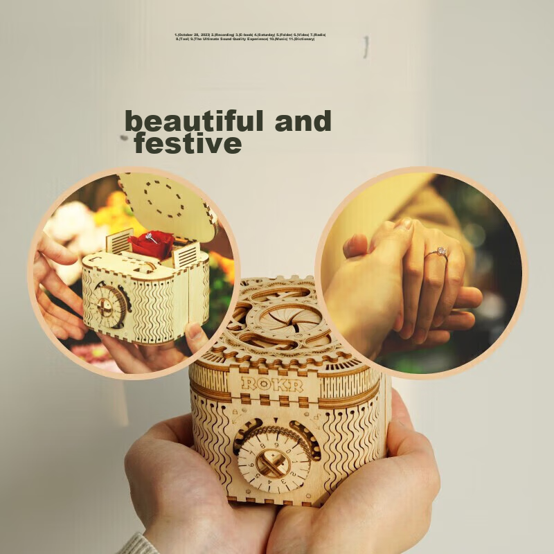 ROKR Creative Password Box, Decryption Box, DIY Handmade Building Blocks, Puzzle...