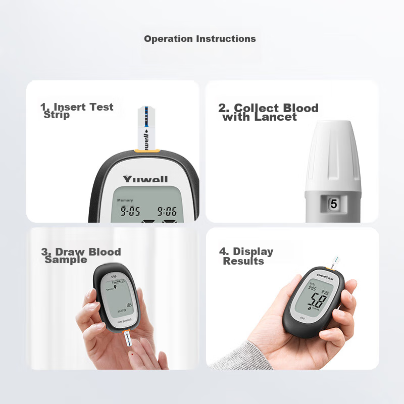 Yuwell 660 Blood Glucose Meter, Medical Grade, for Pregnant Women, Home Use, Hig...
