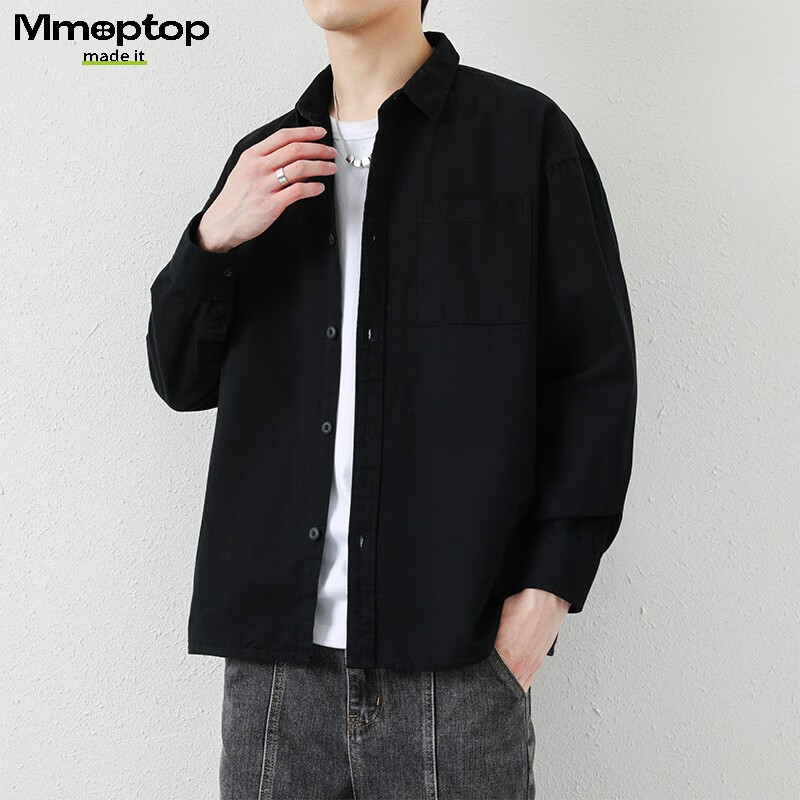 MMOPTOP Retro Pure Cotton Workwear Shirt Jacket Men's Spring and Autumn Long Sle...