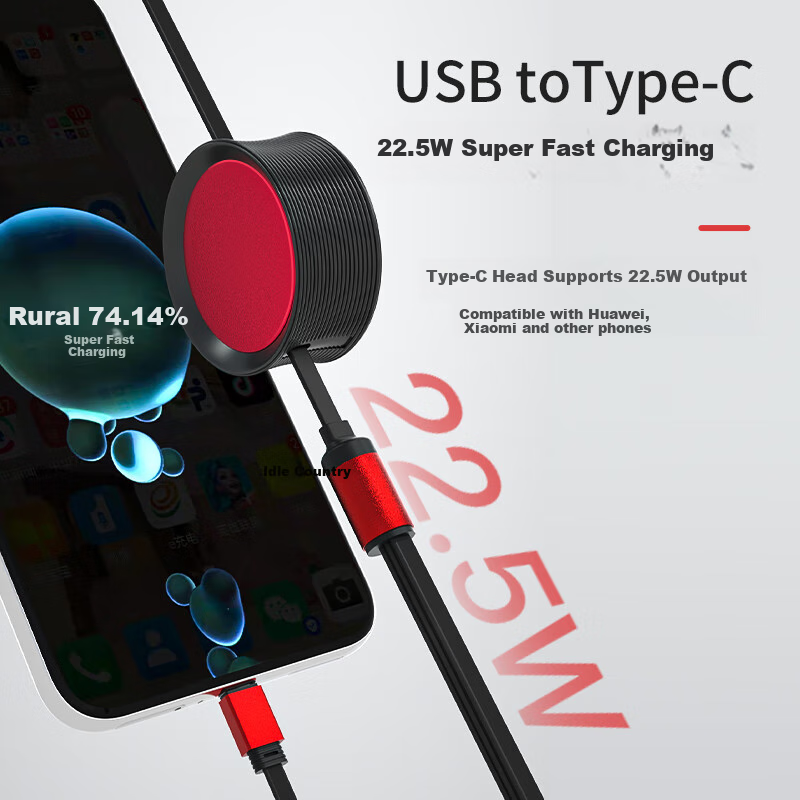 Newmine 3-in-1 Retractable Charging Cable 22.5W Fast Charge One Drag Three Multi...