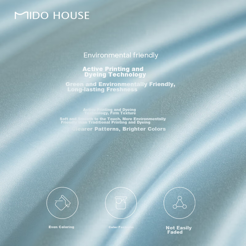 MIDO HOUSE Mingdu 100-Count Long-Staple Cotton Pure Cotton Sateen Color-Block Be...