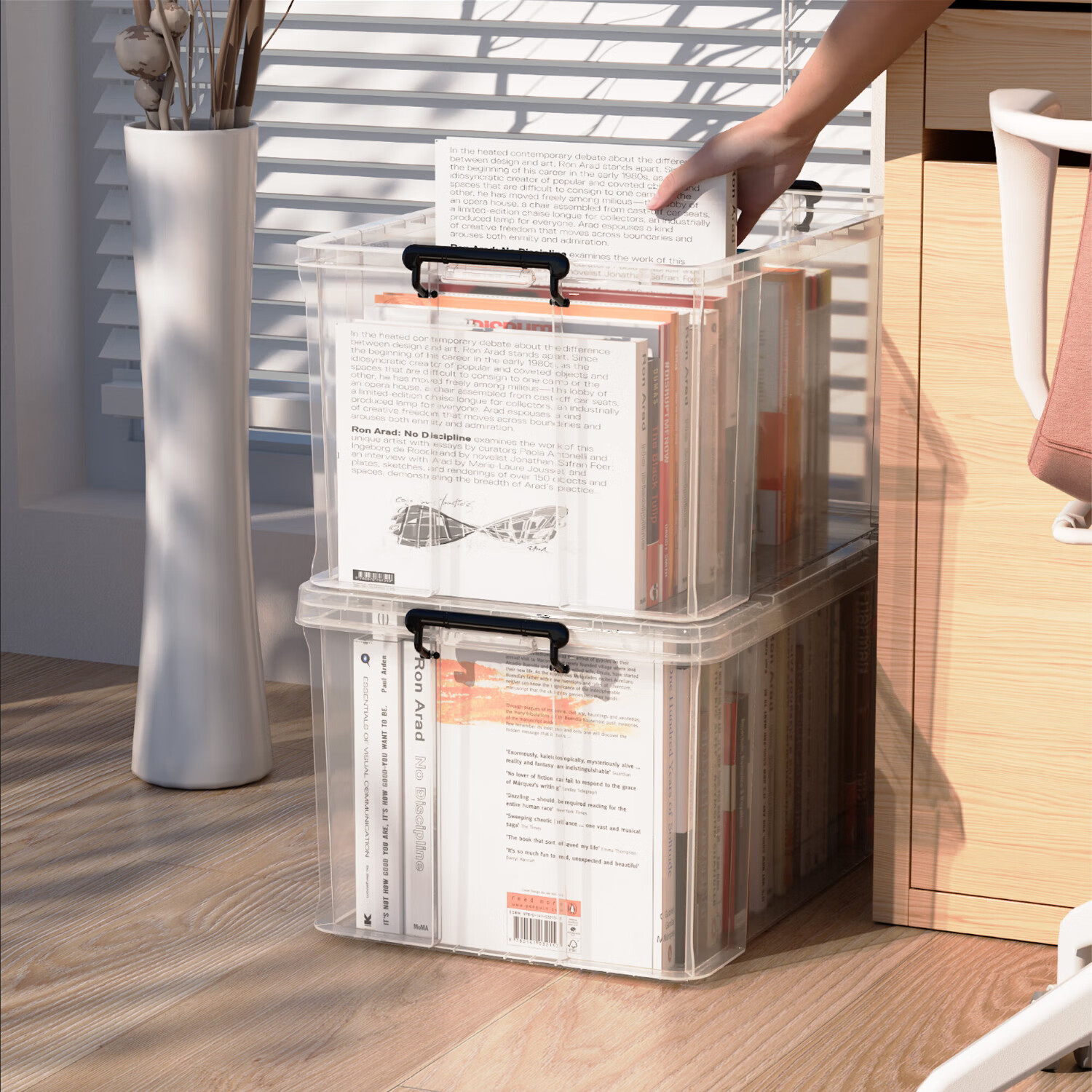 SPACEXPERT Clothing Storage Box Plastic Storage Box 100L Transparent 1 Pack Righ...