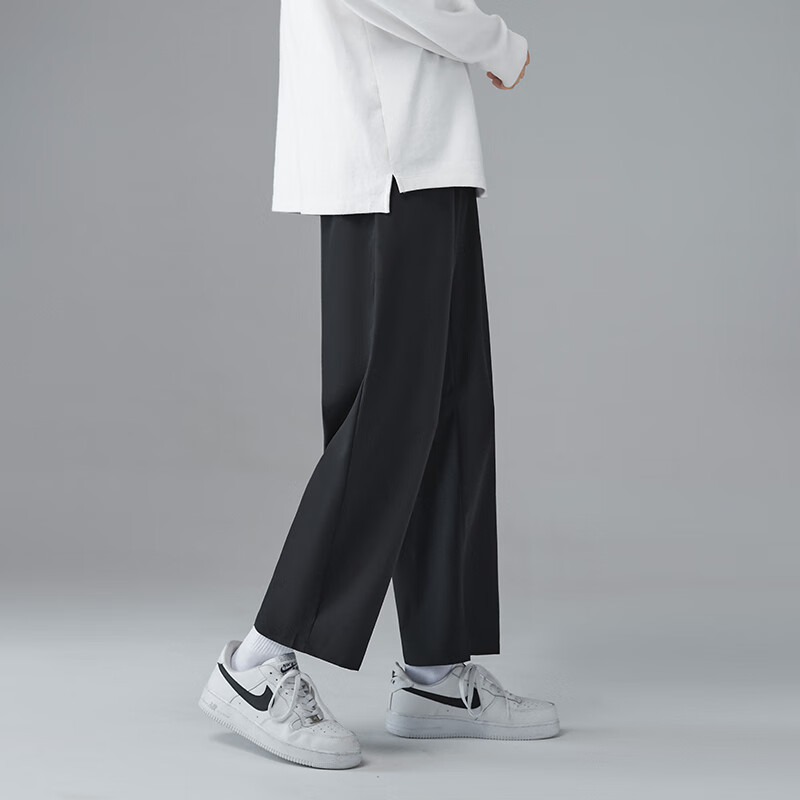 Foss Phil Men's Pants, Summer Nine-Point Ice Silk Thin Style, Loose Straight-Leg...