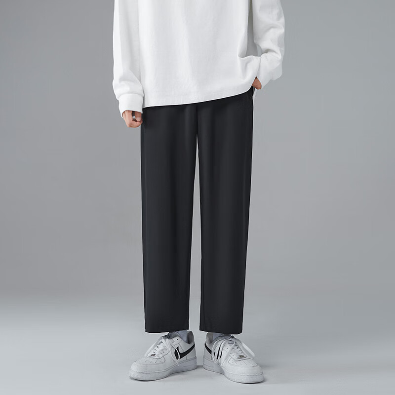 Foss Phil Men's Pants, Summer Nine-Point Ice Silk Thin Style, Loose Straight-Leg...