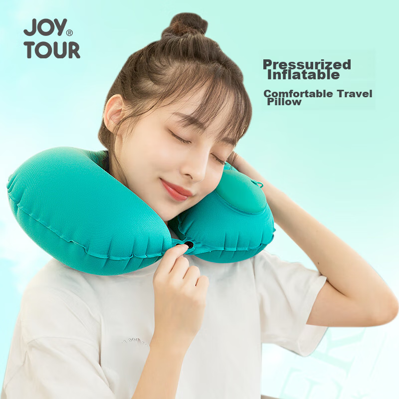 JOYTOUR U-Shaped Pillow with Air Cushion, Portable Travel Neck Pillow, Neck Supp...