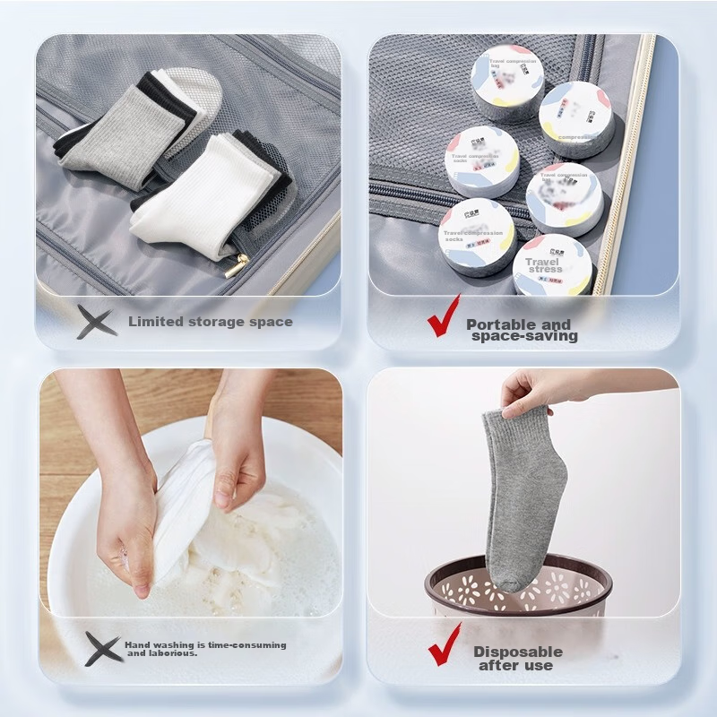 BADIGAO Disposable Socks for Men And Women, Spring And Summer Thick Travel Compr...