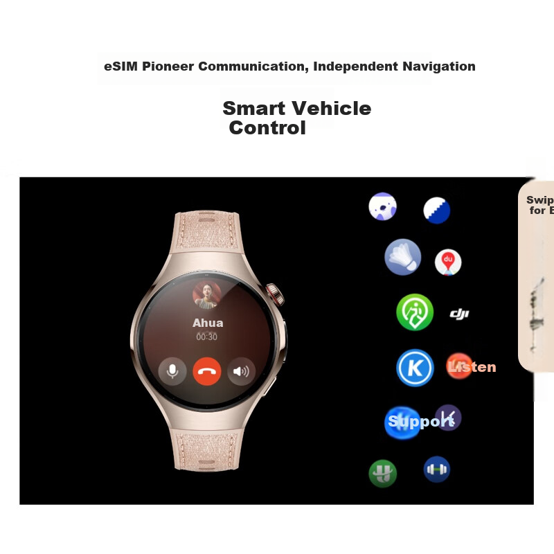 HUAWEI WATCH 5 42mm Basic Model, Deep Black Stainless Steel Case, Phantom Black...