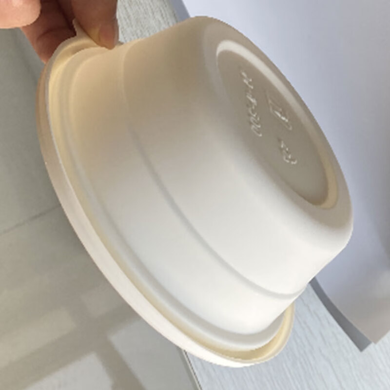 Youjia Liangpin Disposable Biodegradable Round Food Containers, 500ml*10, with L...