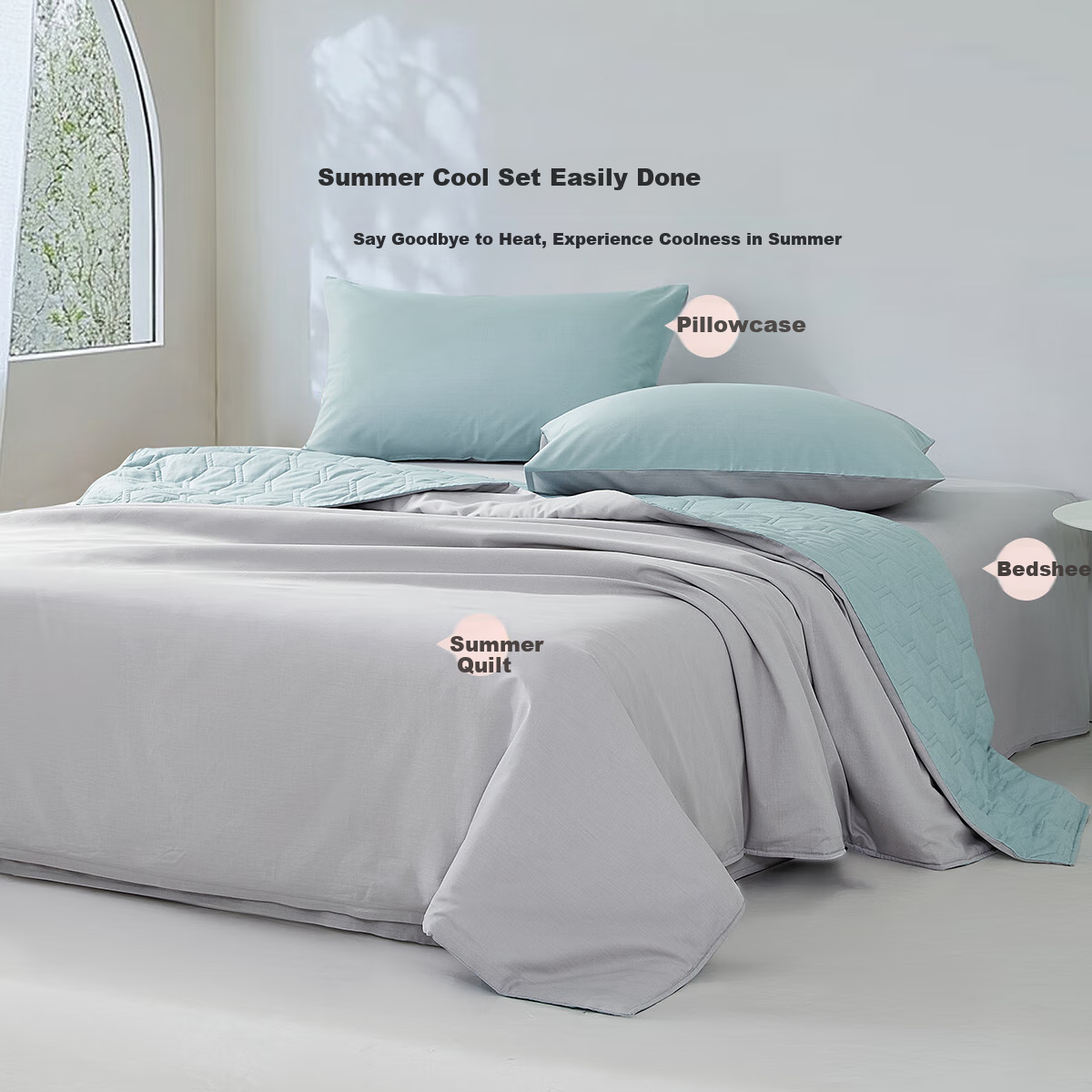 Shuixing Jiafang Bedding Summer Quilt Set, A-Class Tencel™ Cotton Cool-Feeling L...