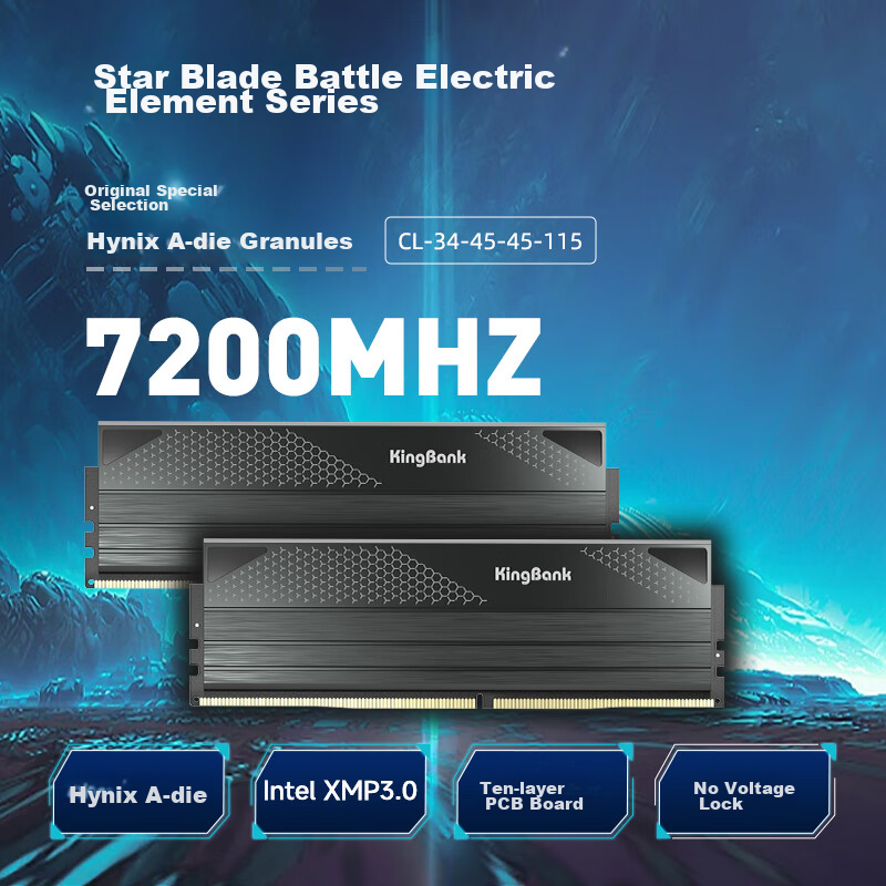 KINGBANK 32GB (16GB X 2) Kit DDR5 7200 Desktop Memory Module Hynix A-Die Chips X...