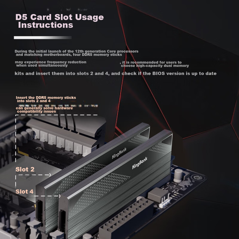 KINGBANK 32GB (16GB X 2) Kit DDR5 7200 Desktop Memory Module Hynix A-Die Chips X...