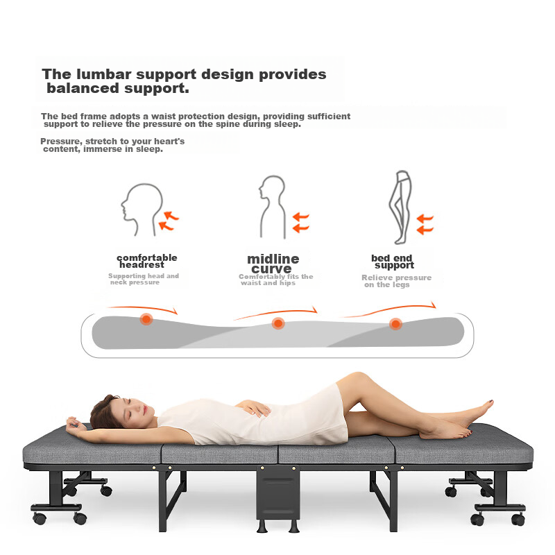 Wenai Folding Bed, Single Nap Bed, Office Hard Board Bed, Military Cot, Hospital...