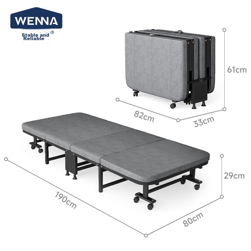 Wenai Folding Bed, Single Nap Bed, Office Hard Board Bed, Military Cot, Hospital...