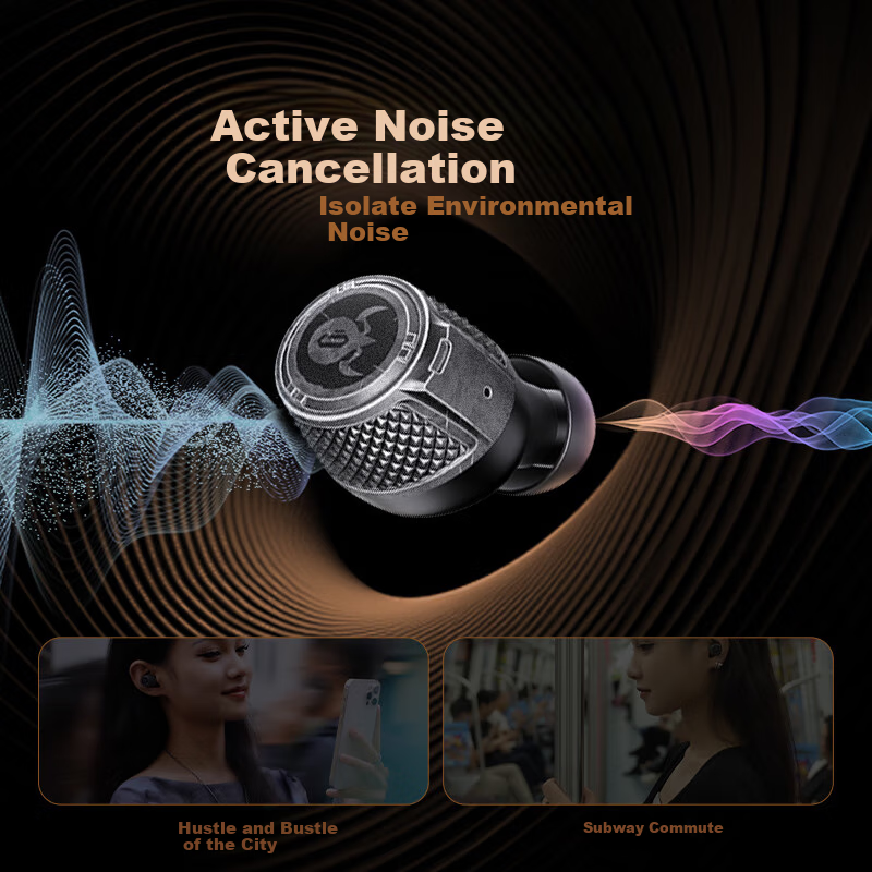 GravaStar P9plus Battle-Damaged Yellow True Wireless Bluetooth Earbuds In-Ear Ca...