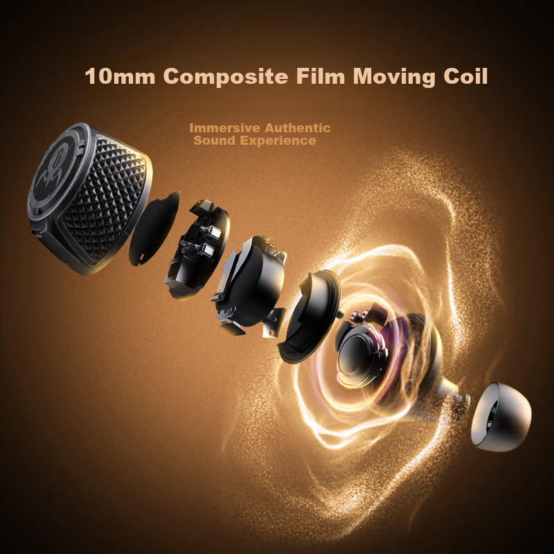 GravaStar P9plus Battle-Damaged Yellow True Wireless Bluetooth Earbuds In-Ear Ca...