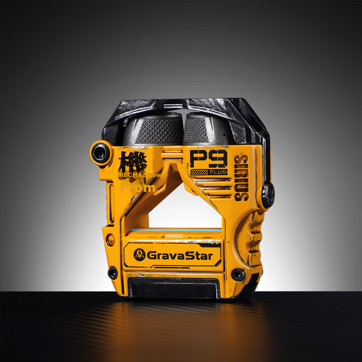 GravaStar P9plus Battle-Damaged Yellow True Wireless Bluetooth Earbuds In-Ear Ca...