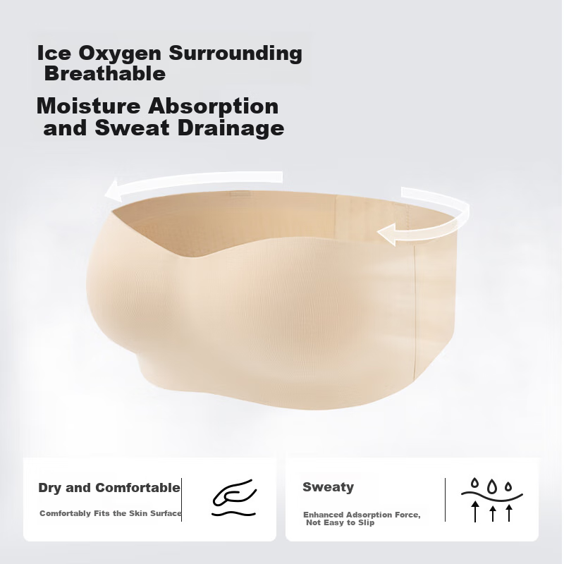 Mushroom Lady Strapless Bra Anti-slip Breathable Women's Bandeau Bra Invisible P...