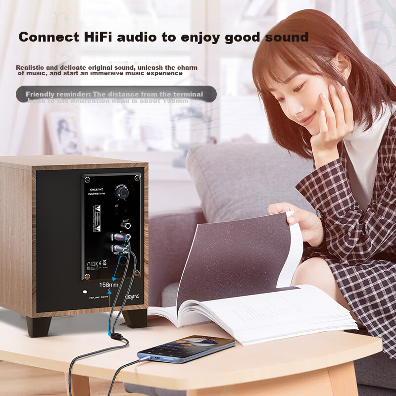 Akihabara (CHOSEAL) 3.5mm to Dual RCA, Graphene Shielded, 3.5mm to 2RCA Splitter...