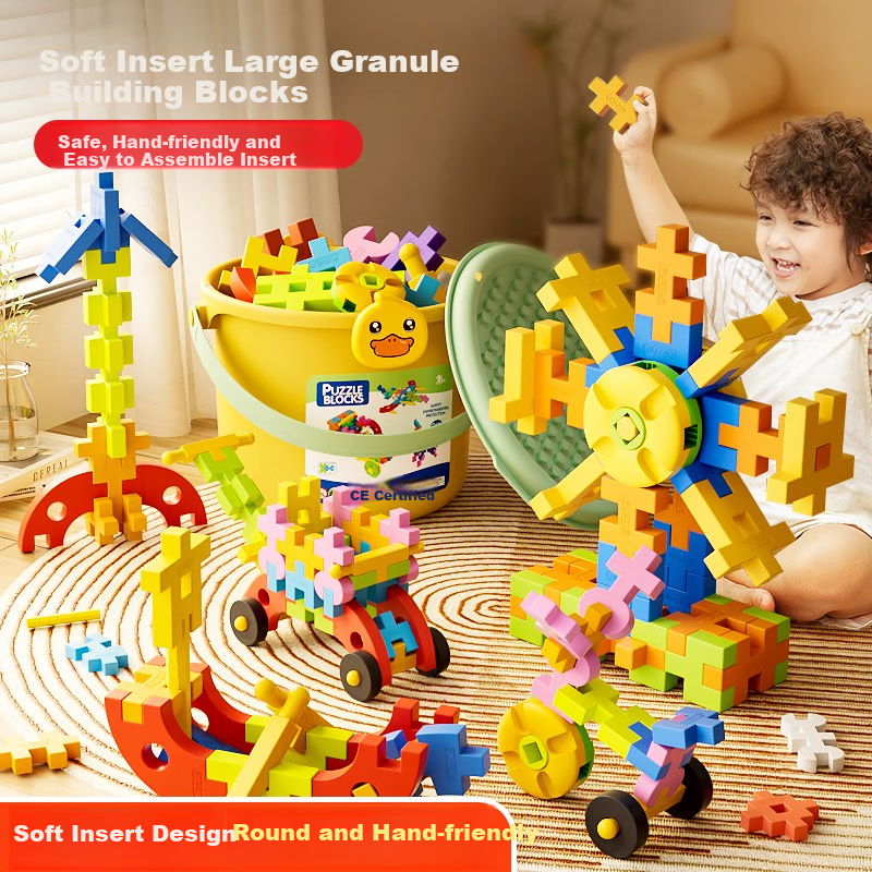 Wozhi Children's Building Blocks Toy, Large Particle Soft Blocks, Building Block...
