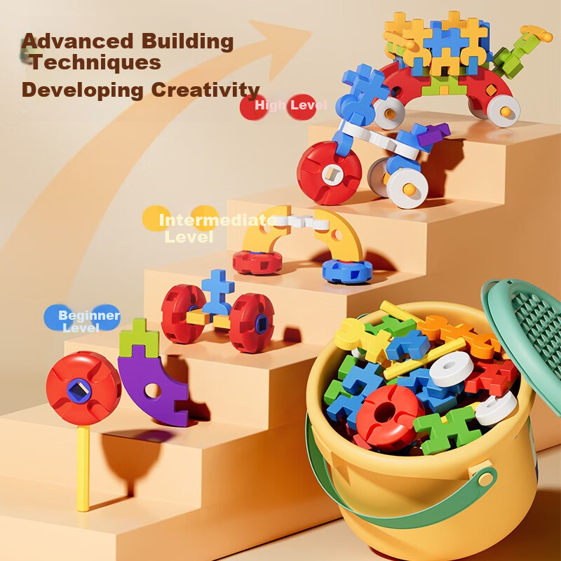 Wozhi Children's Building Blocks Toy, Large Particle Soft Blocks, Building Block...