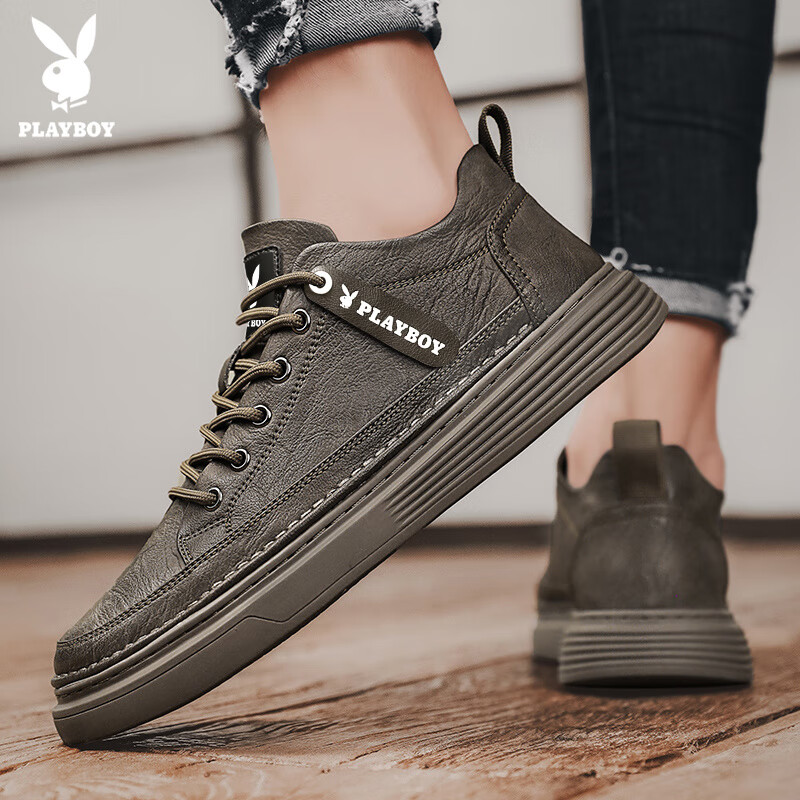 Playboy Men's Shoes, 2025 Summer Men's Fashion Sneakers, Men's Leather Shoes, Tr...