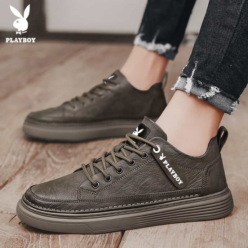 Playboy Men's Shoes, 2025 Summer Men's Fashion Sneakers, Men's Leather Shoes, Tr...