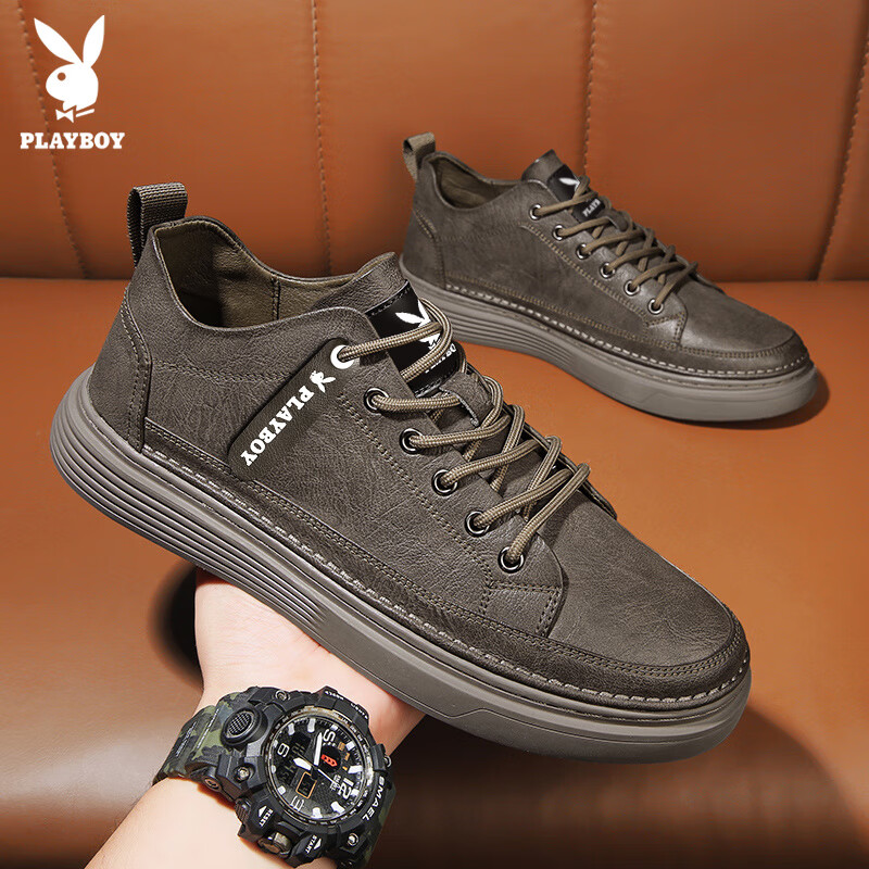 Playboy Men's Shoes, 2025 Summer Men's Fashion Sneakers, Men's Leather Shoes, Tr...