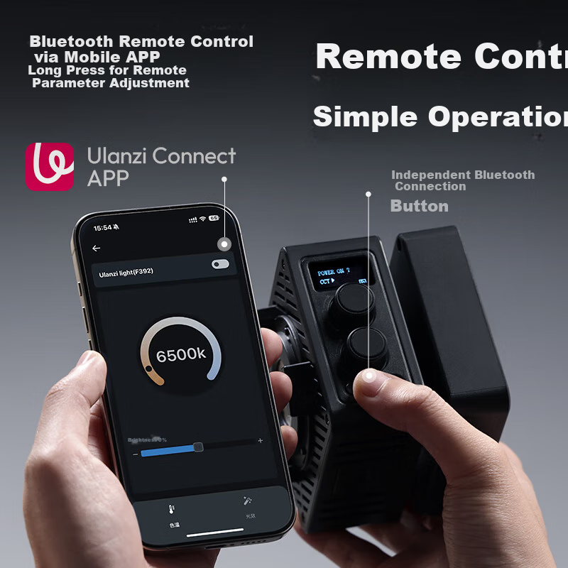 Ulanzi 65W Dual-Color Temperature COB Fill Light, Small Square Light Set, Live S...