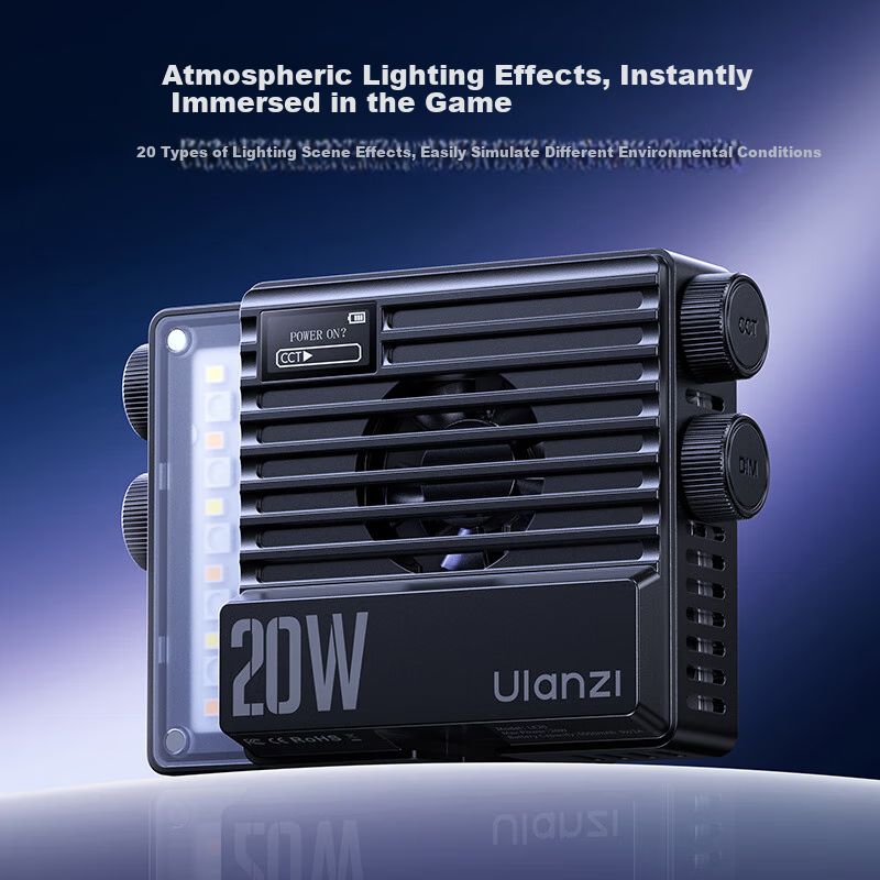 Ulanzi LE20 20W RGB Pocket Fill Light, Live Streaming Photography Light, Profess...