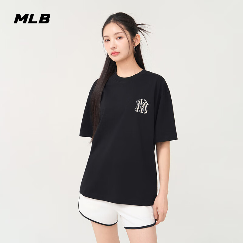 MLB  Women's Short Sleeve T-shirt with Printed Back, Fashionable Loose Fit, 25th...