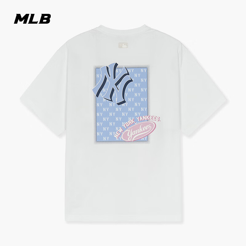 MLB Men's and Women's Short Sleeve T-shirt with Printed Back, Fashionable Loose...