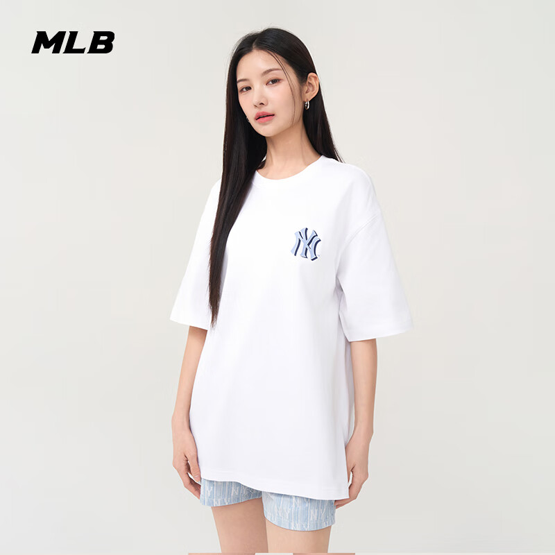MLB Men's and Women's Short Sleeve T-shirt with Printed Back, Fashionable Loose...