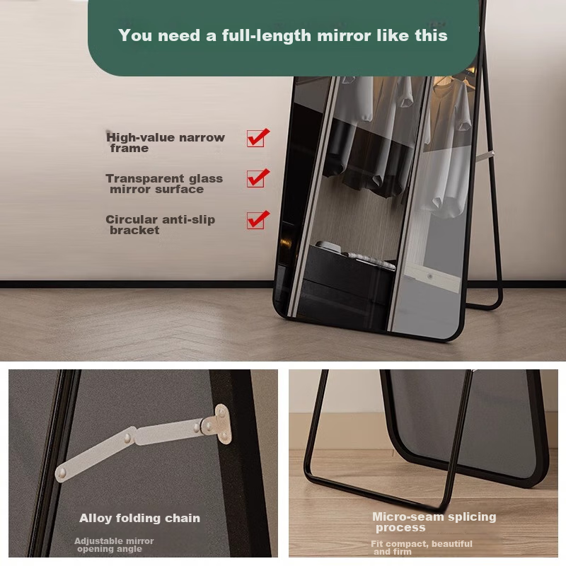 Milin Full-Length Mirror, Floor Mirror, Door-Mounted Mirror, Clothing Store Fitt...