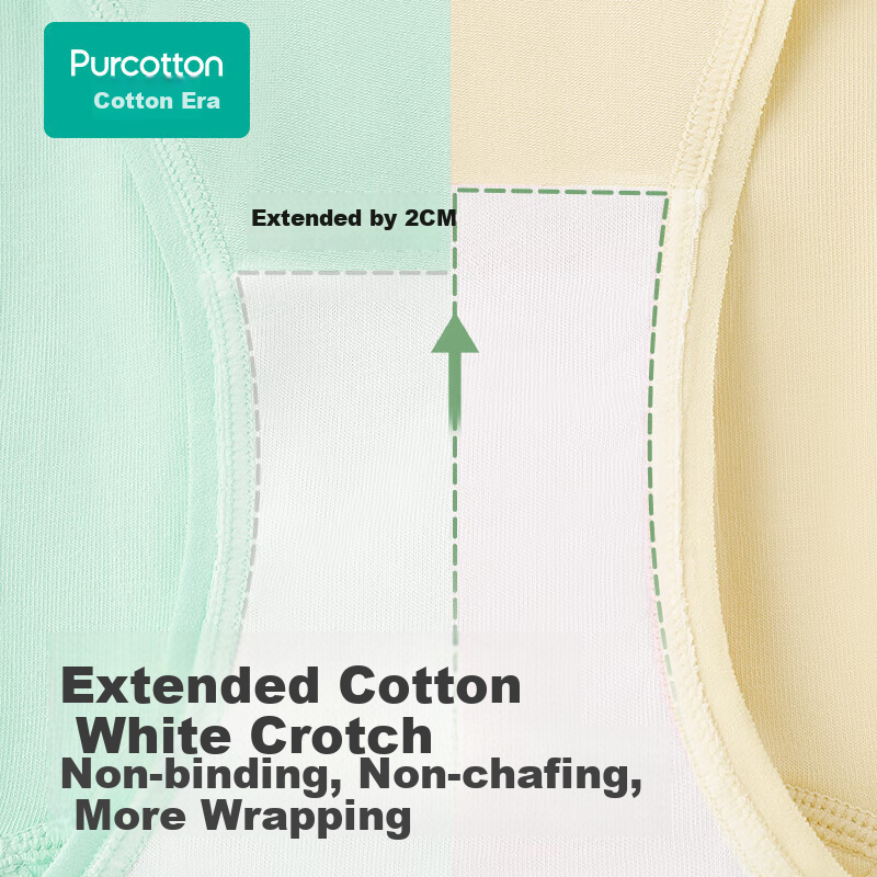 PurCotton Women's High Waist Triangle Panties 3-Pack - Smoke Pink + Mint Green +...