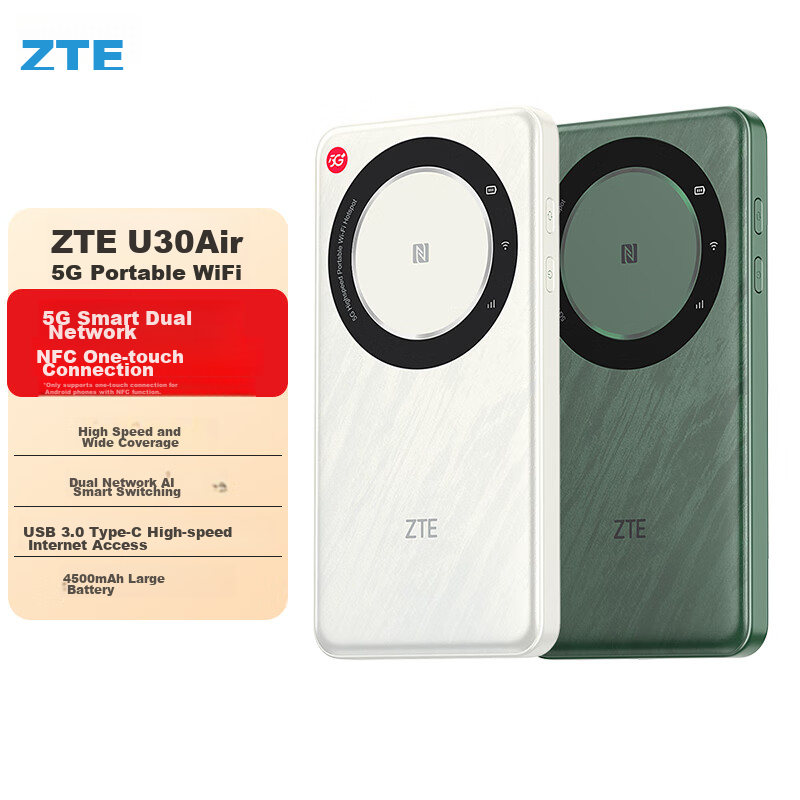 ZTE U30 Air Annual Plan 5G SIM-Free Portable WiFi Hotspot Wireless Network Card...