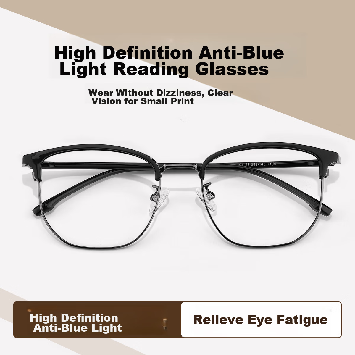 Ouna Reading Glasses for Men And Women, High-Definition Anti-Blue Light Anti-Rad...