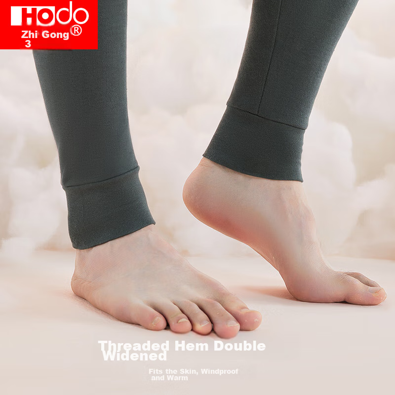 Hongdou Men's Autumn Underwear Set, Pure Cotton Mid-High Collar Cotton Sweater,...