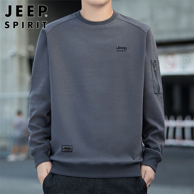 JEEP SPIRIT Men's Sweatshirt, Spring And Autumn Men's Clothing, Long-Sleeve T-Sh...