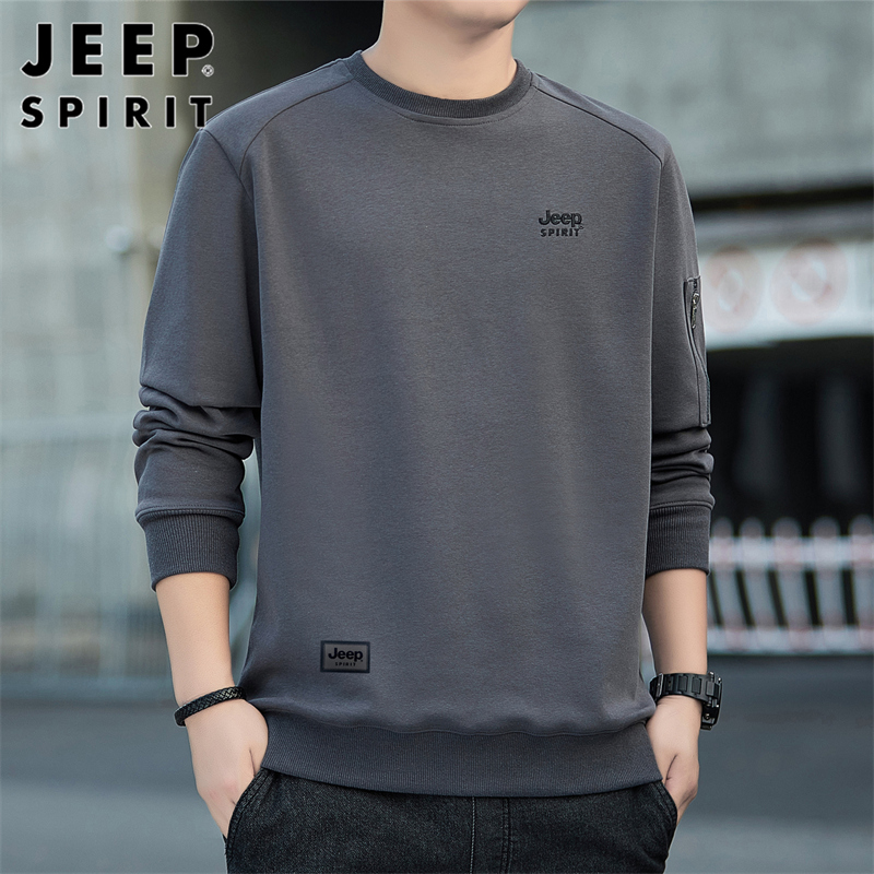 JEEP SPIRIT Men's Sweatshirt, Spring And Autumn Men's Clothing, Long-Sleeve T-Sh...
