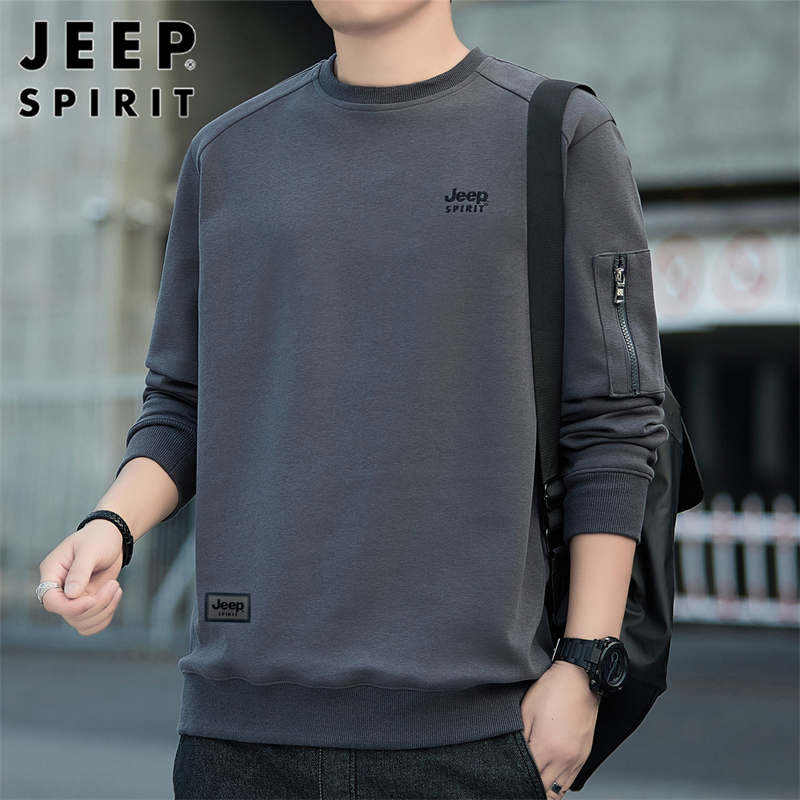 JEEP SPIRIT Men's Sweatshirt, Spring And Autumn Men's Clothing, Long-Sleeve T-Sh...