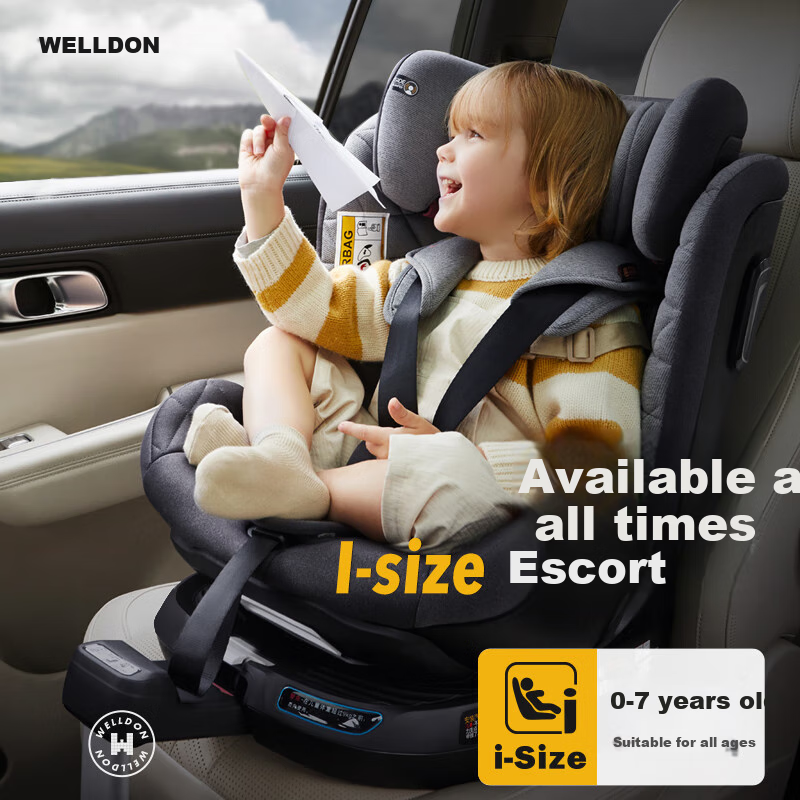 Welldon Smart Turn Child Safety Car Seat for Ages 0-7, ISize Certified, Physical...