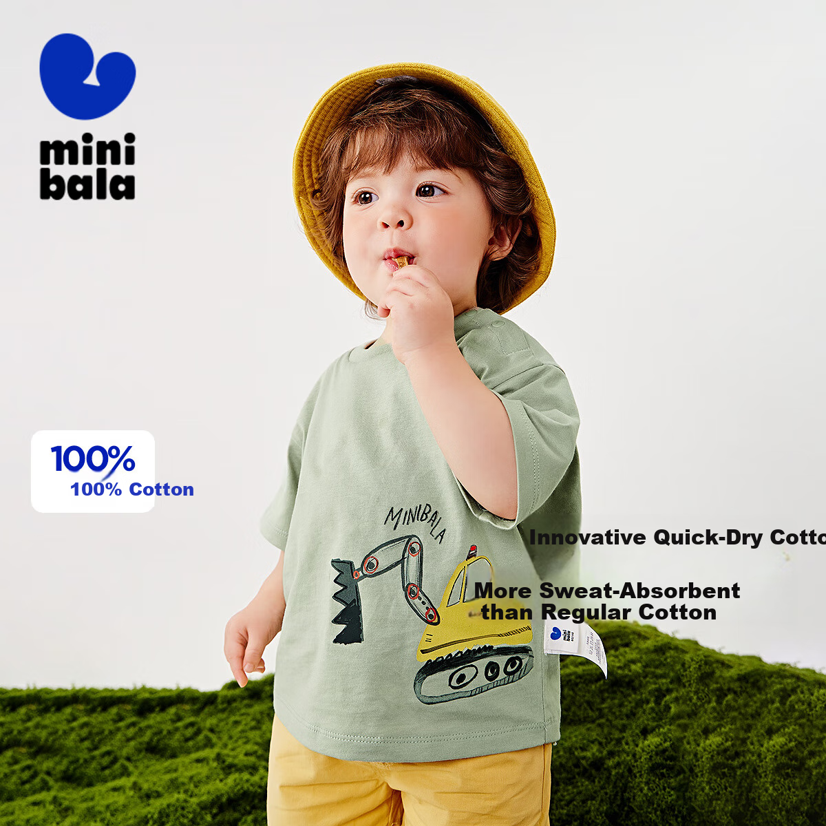 Minibala Boys Girls Short Sleeve Summer Baby Cute Breathable Pure Cotton T-shirt...