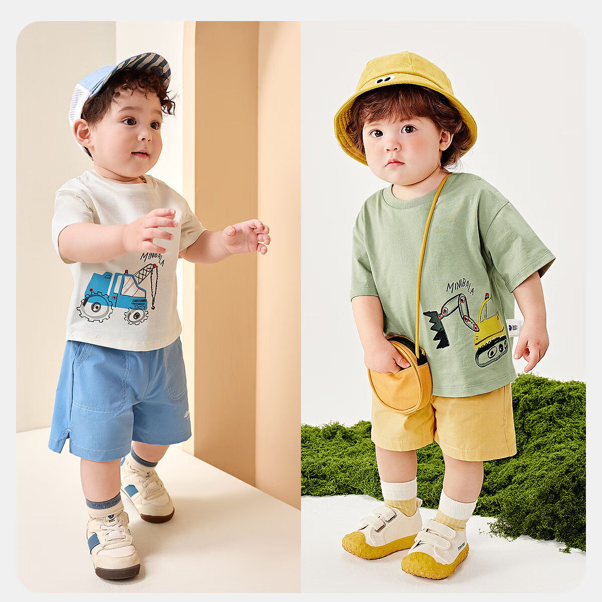 Minibala Boys Girls Short Sleeve Summer Baby Cute Breathable Pure Cotton T-shirt...