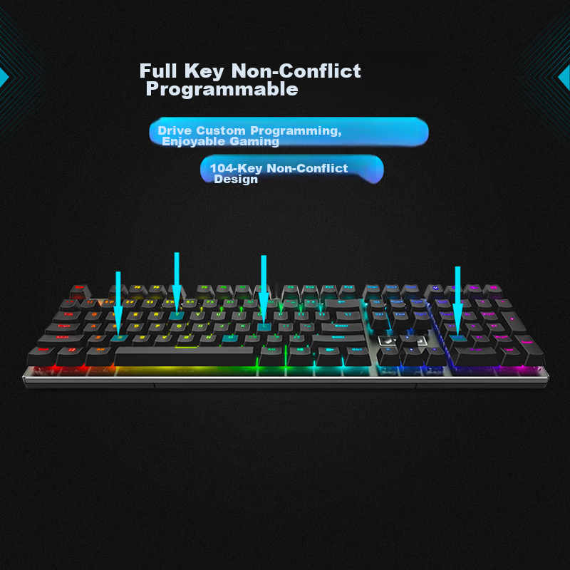 Rapoo V700RGB Alloy Edition Mechanical Keyboard, Wired Keyboard, Gaming Keyboard...