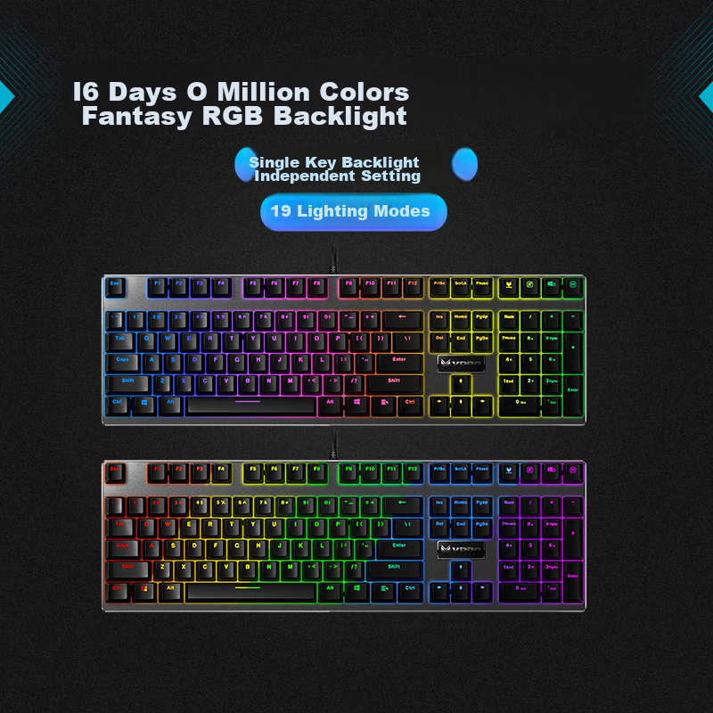 Rapoo V700RGB Alloy Edition Mechanical Keyboard, Wired Keyboard, Gaming Keyboard...