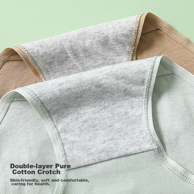 Yiershuang [Double-Layer Pure Cotton Antibacterial Crotch] 4-Pack Women's Underw...