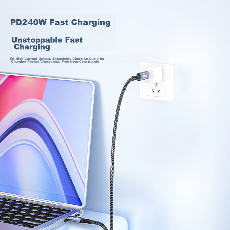 USB4 Full-Function Type-C Data Cable, 8/4K Video, PD240W Fast Charging, Compatib...
