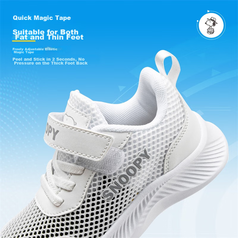 SNOOPY Children's Sneakers, Boys And Girls Sports Shoes, White Shoes for Summer,...